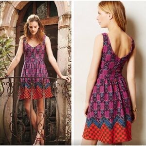 Maeve Pink and Orange Patterned Dress